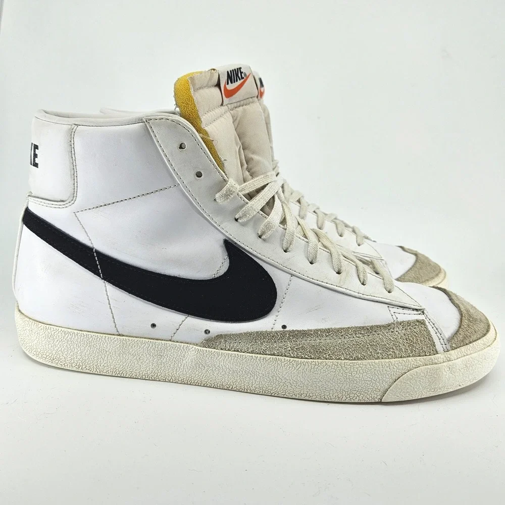 Nike Blazer Mid '77 Vintage White‎ Black High Top Basketball Shoes Men's Size 13
